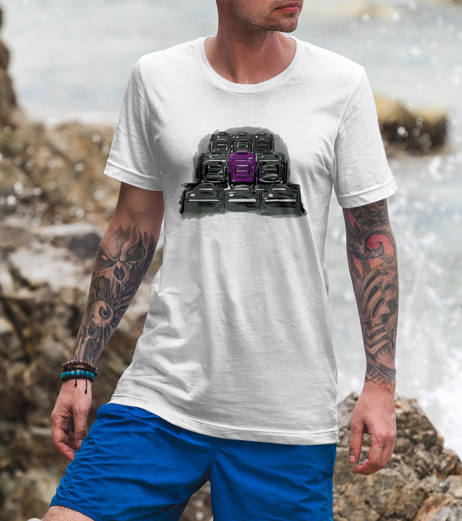 Grimace The Purple Seat Among Gray Car Seats T-Shirt