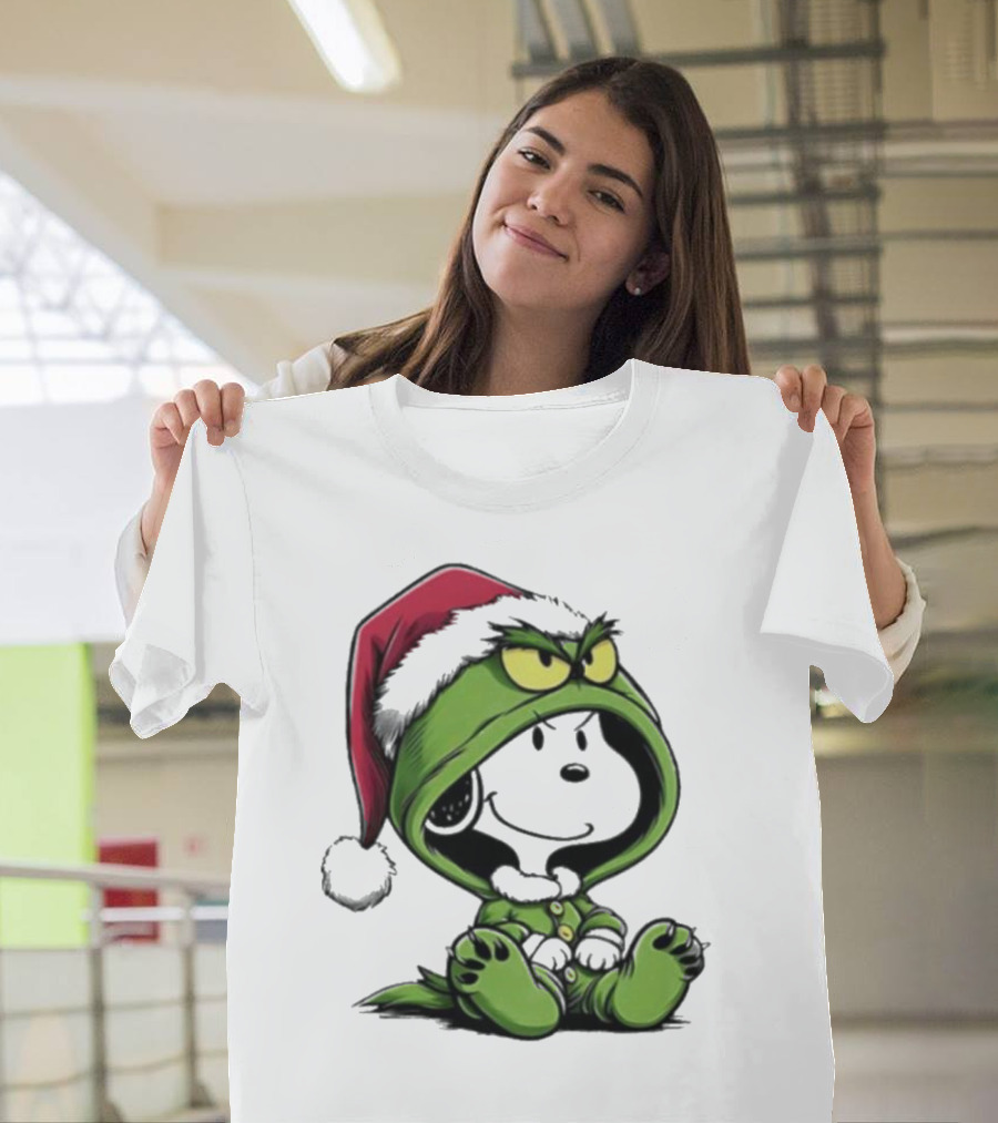 Grinch Snoopy Santa Costume Christmas T-Shirt