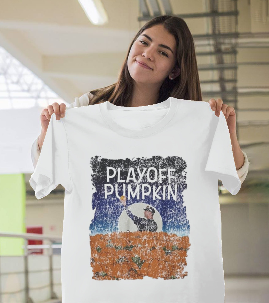 Playoff Pumpkin Baseball Halloween T-Shirt