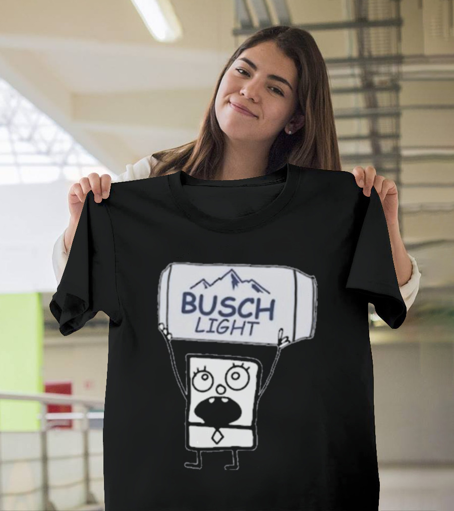 Doodlebob Holding Busch Light Can T-Shirt