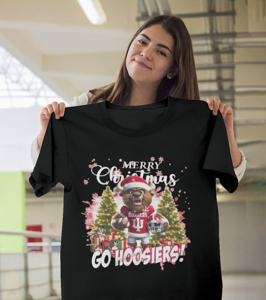 Merry Christmas Go Hoosiers Indiana Football T-Shirt