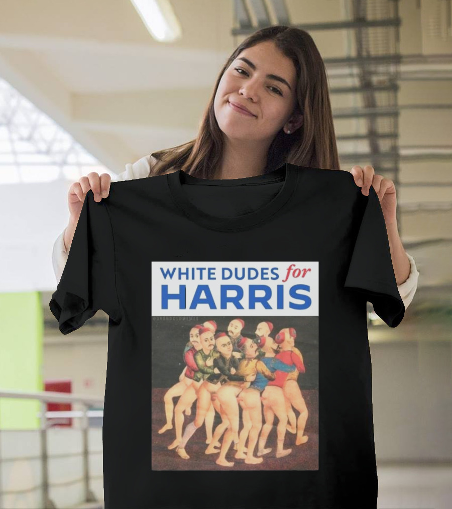 Grandoldmemes White Dudes For Harris Round Dance T-Shirt