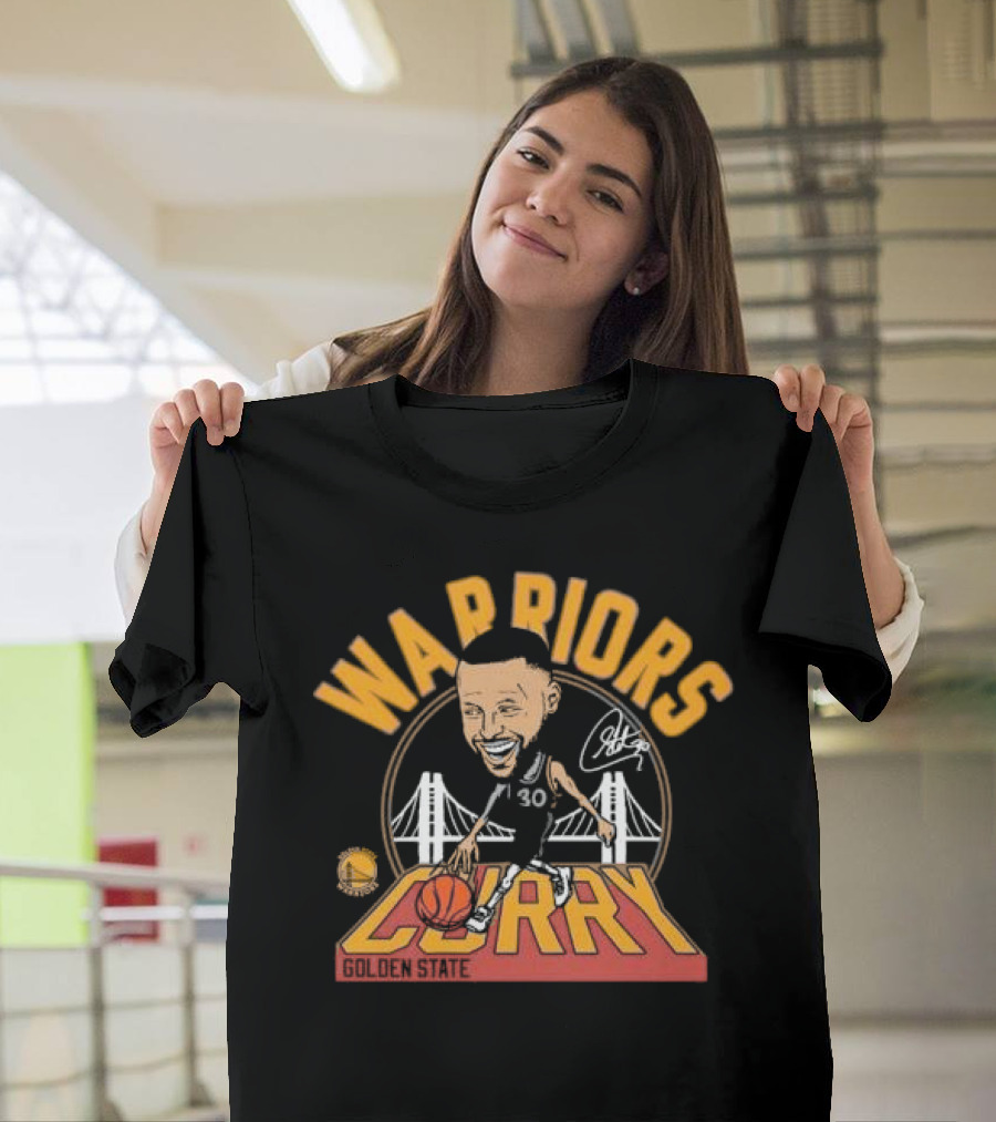 Warriors Curry Golden State 2024-25 City Edition Caricature Tri-Blend T-Shirt