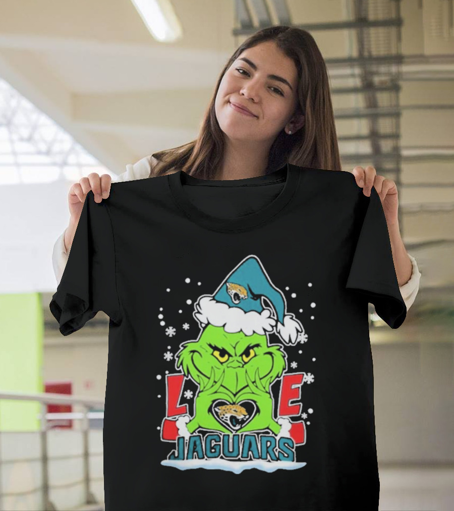 The Grinch Love Jacksonville Jaguars Football Christmas T-Shirt