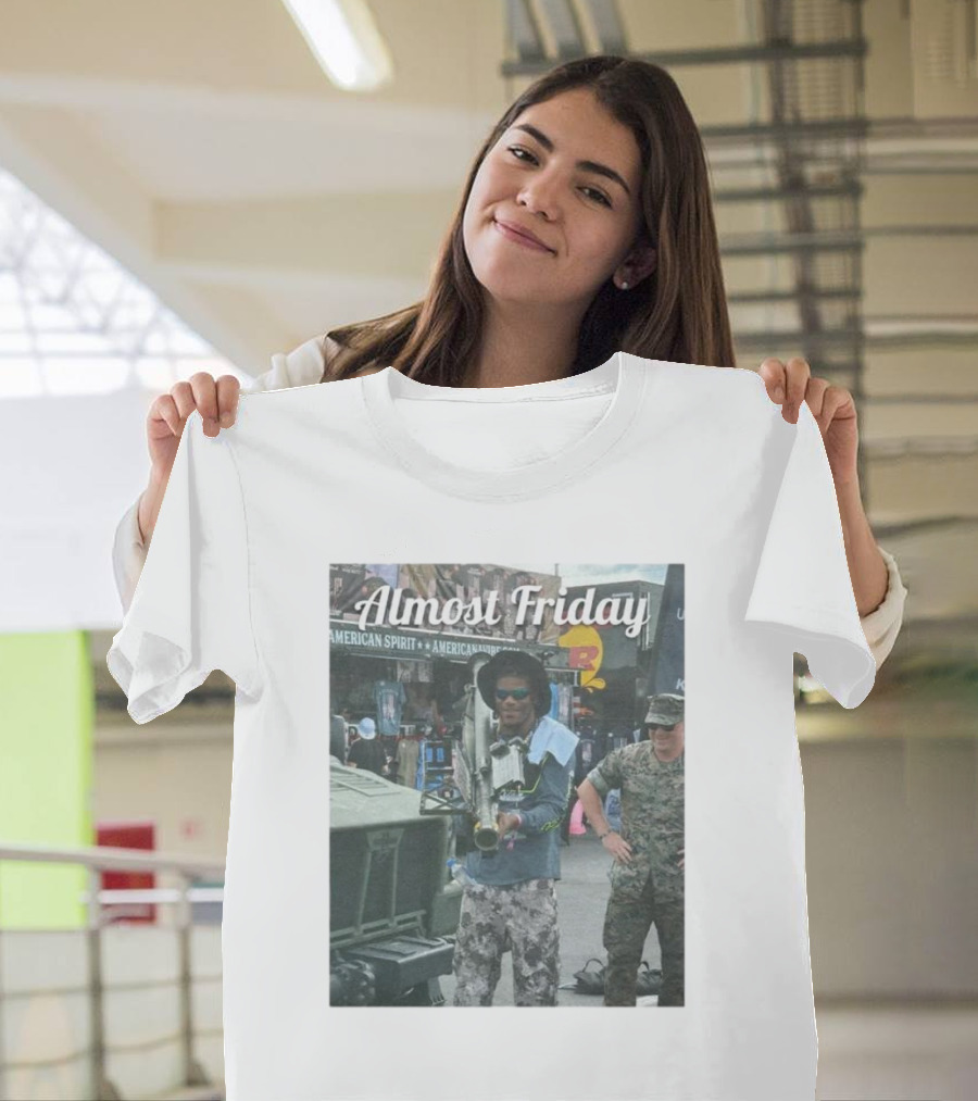 Almost Friday Lamar with Rocket Launcher in Military Setting T-Shirt