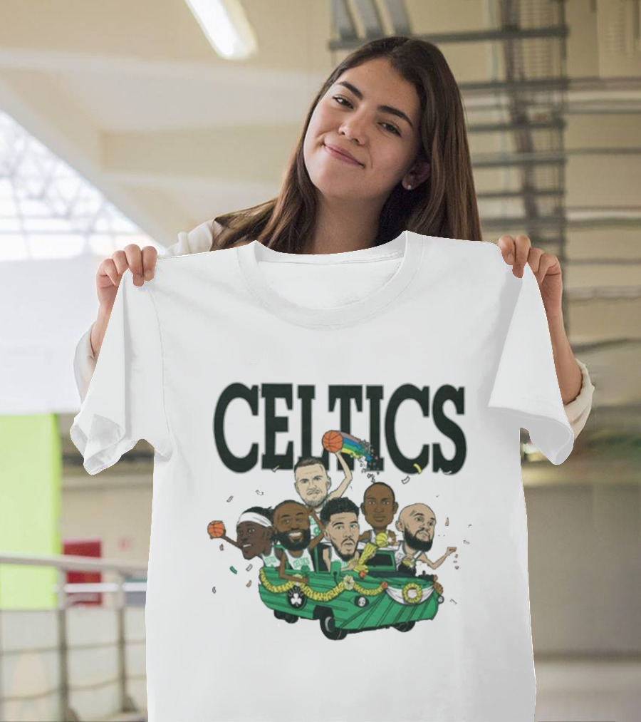 Celtics Basketball Team Cartoon Parade T-Shirt