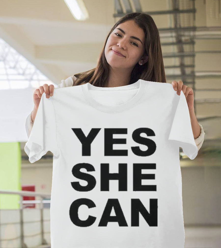 Yes She Can Empowerment Affirmation Oprah Winfrey Inspirational Message T-Shirt