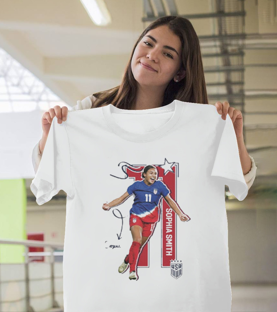 USWNT Sophia Smith 11 USA Signature T-Shirt