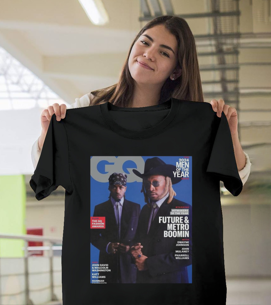 GQ Magazine 2024 Men of the Year Future and Metro Boomin Featuring Dwayne Johnson John Mulaney Pharrell Williams T-Shirt