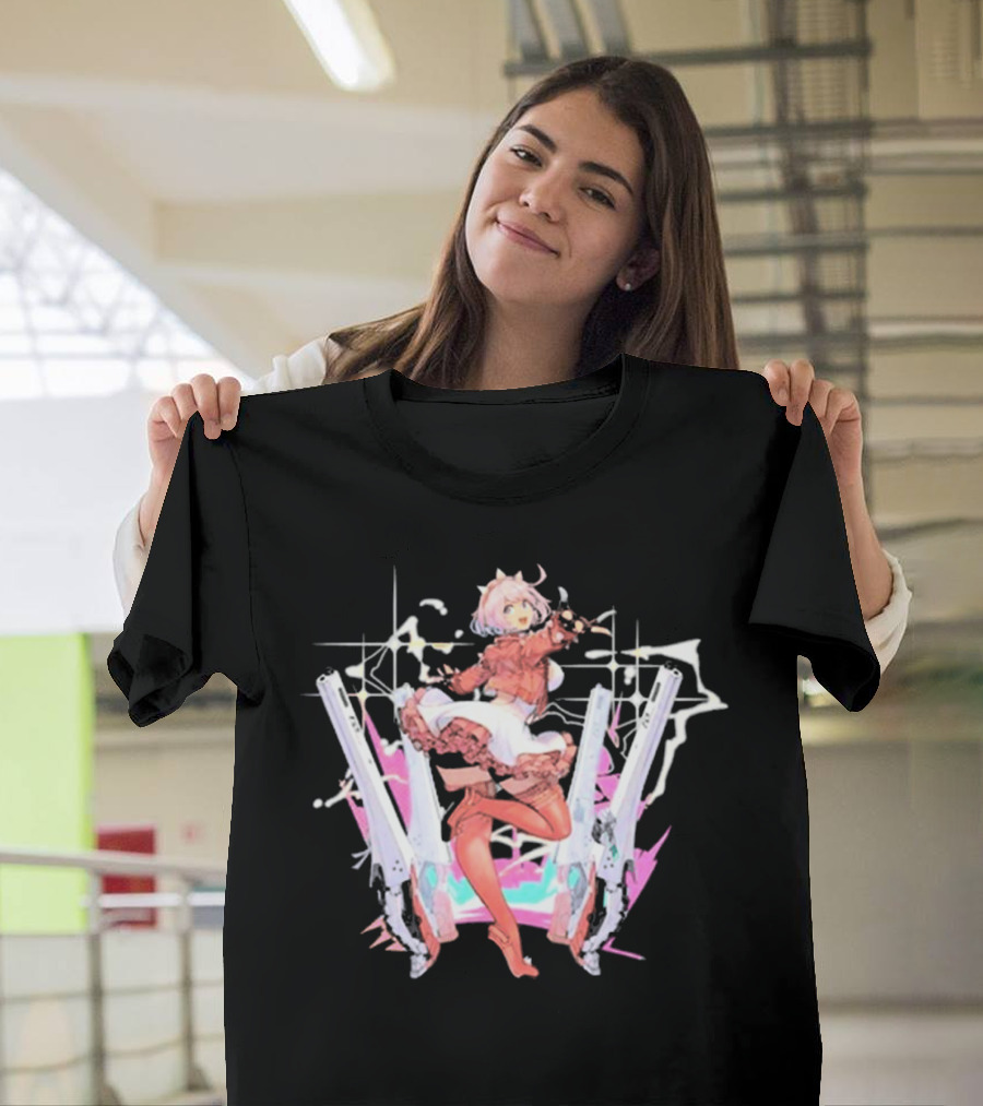 Guilty Gear Strive Elphelt Valentine Dual Gun Action Character T-Shirt