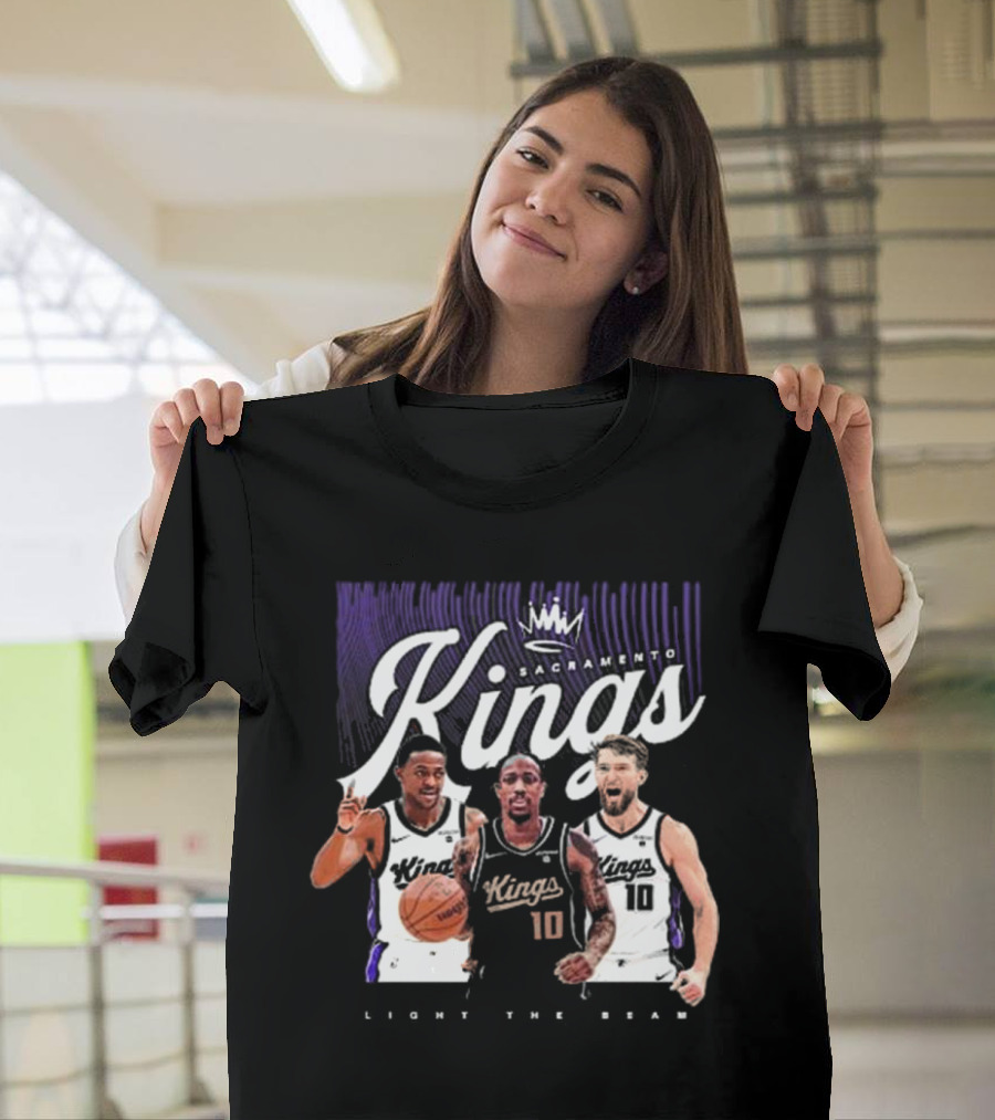 Light the Beam Kings Sacramento Basketball 2024 Derozan Fox Sabonis T-Shirt
