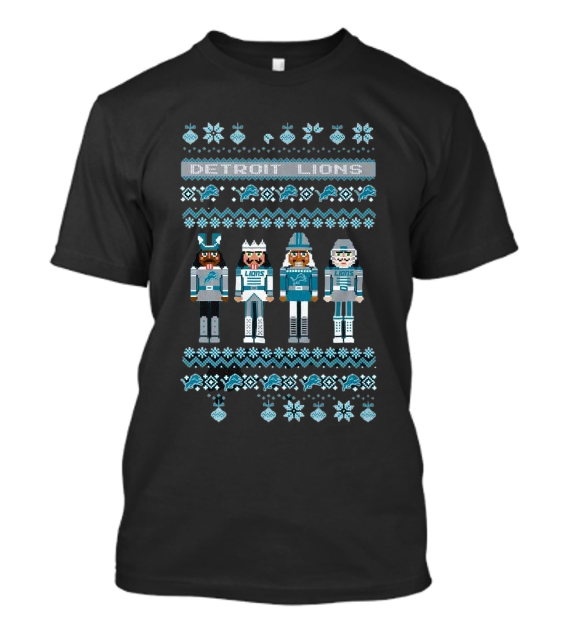 Detroit Lions NFL Nutcracker Holiday Ugly Sweater T-Shirt