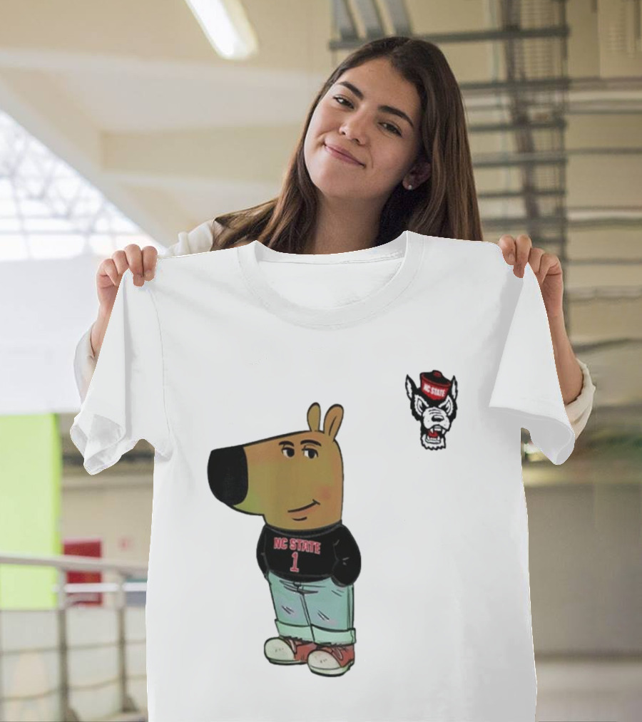 NC State Wolfpack Chill Guy Bear in Jersey and Jeans T-Shirt