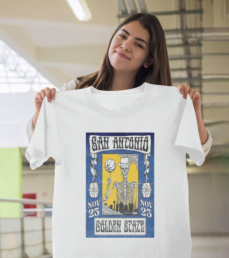 San Antonio Nov 23 Golden State Skeleton Basketball T-Shirt