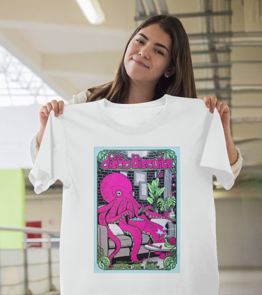 The Disco Biscuits Hartford Rome Buffalo Show November 23-24 2024 Octopus T-Shirt