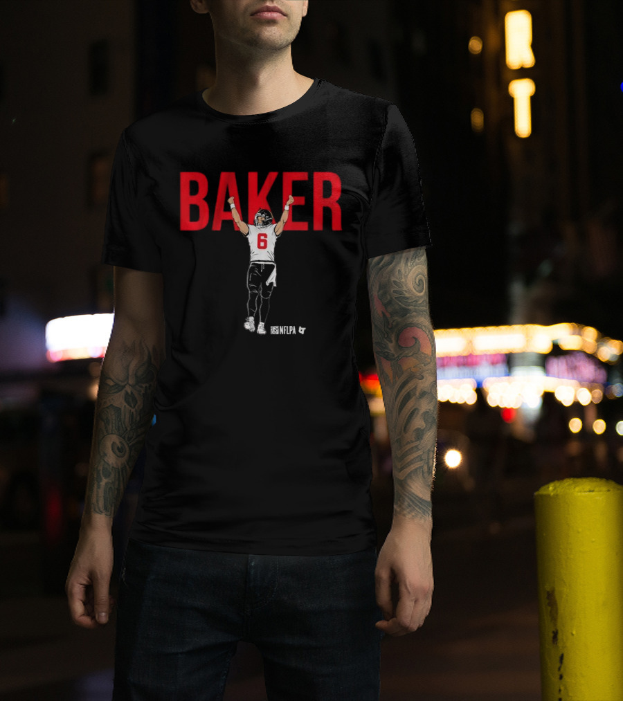 Baker NFLPA Celebration Number 6 Football Victory T-Shirt