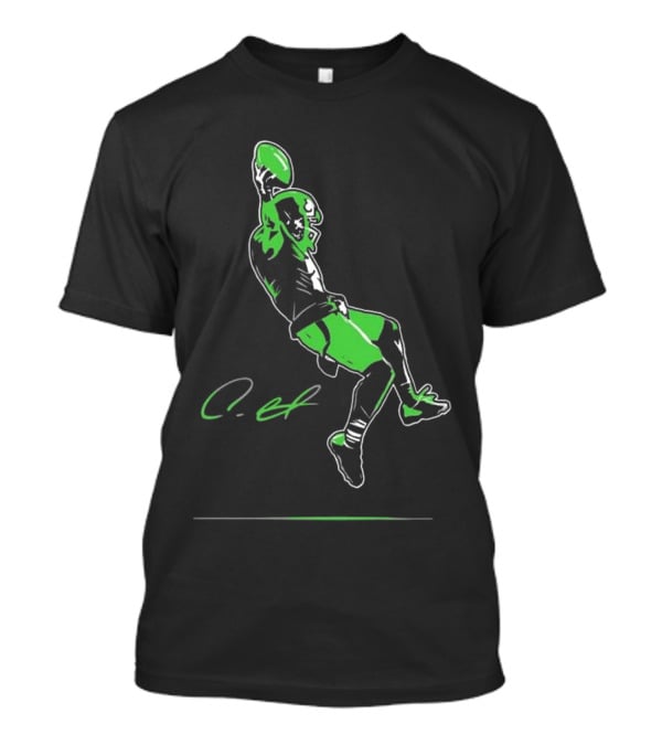 Coby Bryant Legendary Green Football Celebration Signature T-Shirt