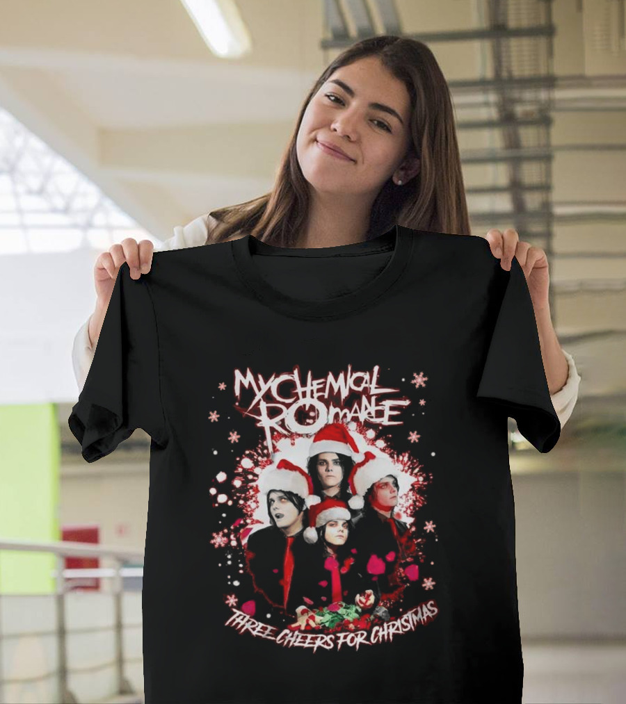 My Chemical Romance Three Cheers For Christmas Santa Hats T-Shirt