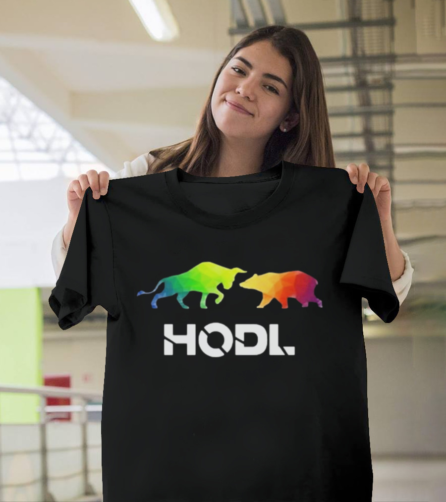 Web3eliza Colorful Bull and Bear HODL T-Shirt