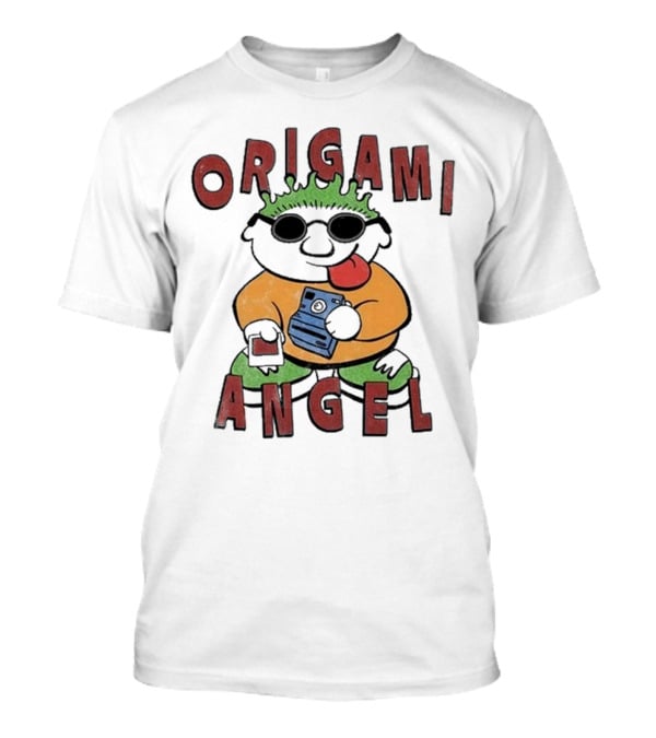 Origami Angel Cartoon Character With Camera And Sunglasses T-Shirt