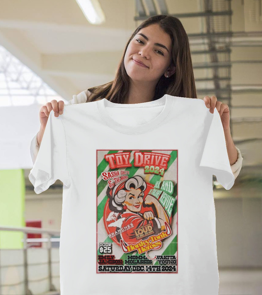 Toy Drive 2024 Honky Tonk Heroes Sasha Collette and The Magnolias Rock and Roll Revue Huntington WV Tour Saturday Dec 14th T-Shirt