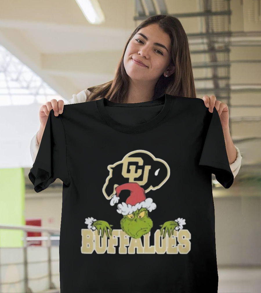 NCAA Colorado Buffaloes Grinch Christmas Football T-Shirt