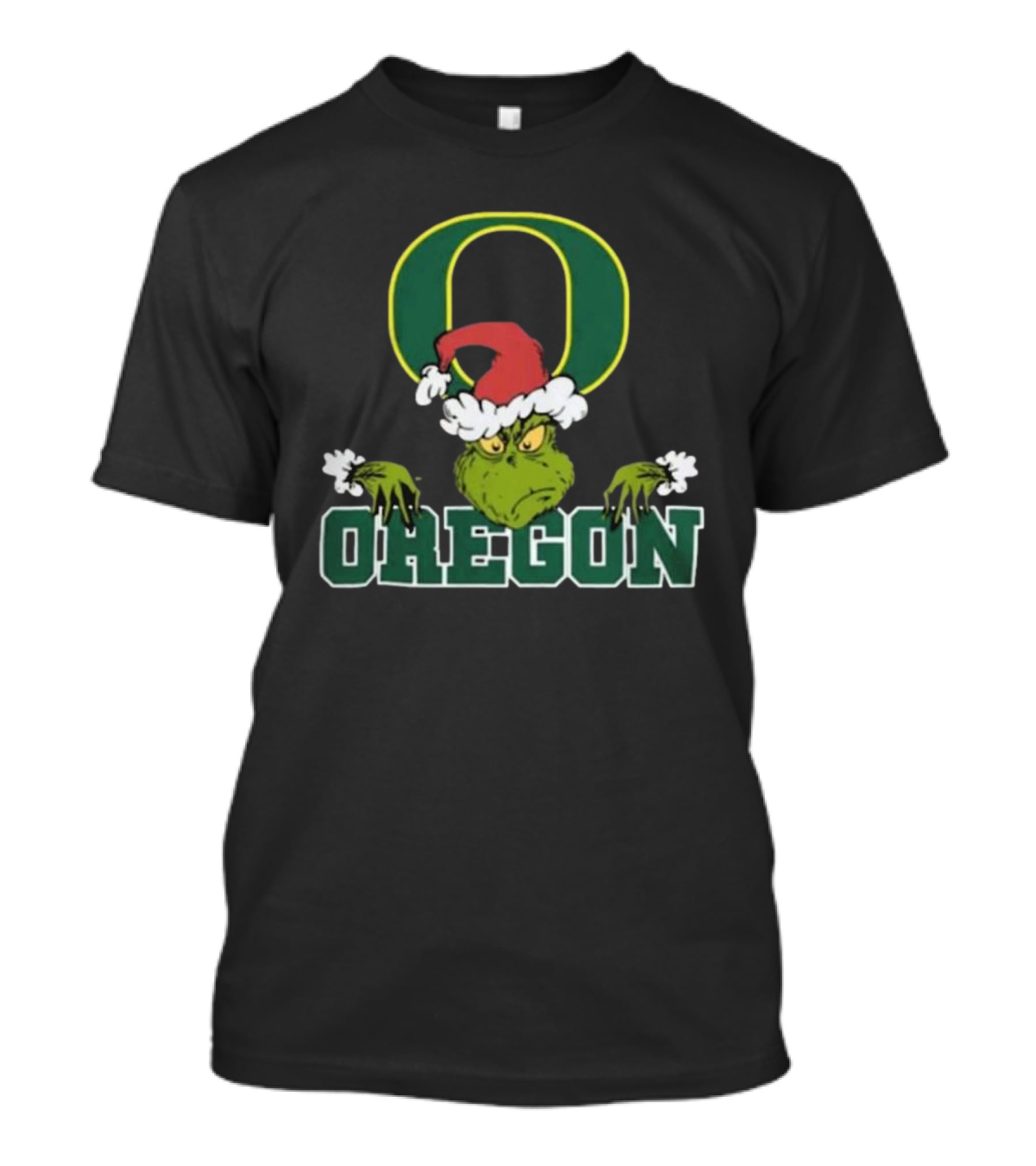 NCAA Oregon Ducks Grinch Christmas Football T-Shirt