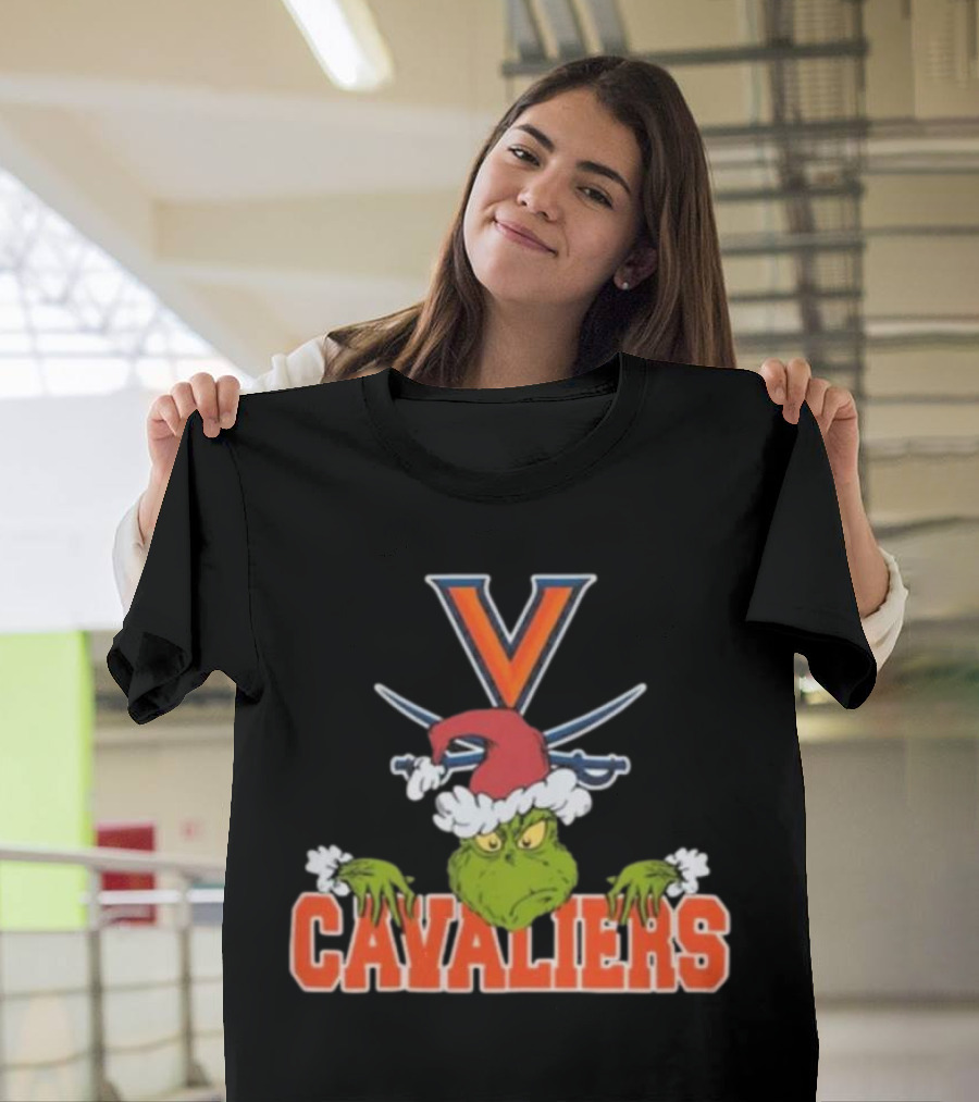 Virginia Cavaliers Grinch Christmas Football 2024 NCAA T-Shirt