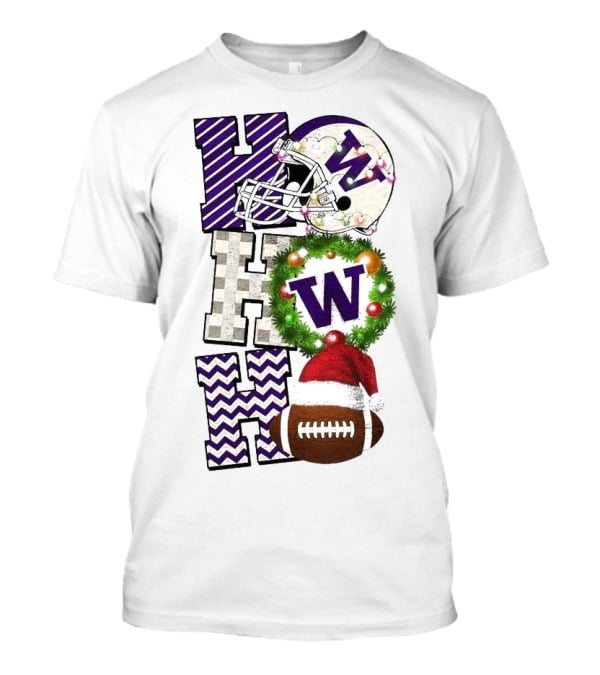 Washington Huskies Football Ho Ho Ho Christmas Game Day T-Shirt