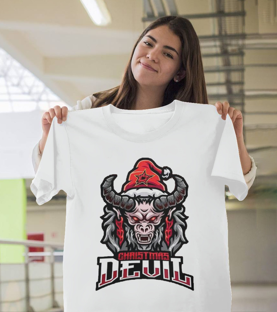 Dallas Stars NHL Krampus Christmas Devil Hockey T-Shirt