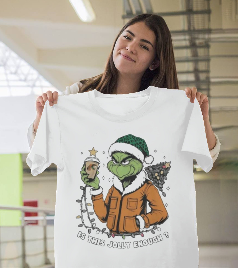 Florida A&M Rattlers x Santa Grinch Holding Coffee Is This Jolly Enough Merry Christmas T-Shirt
