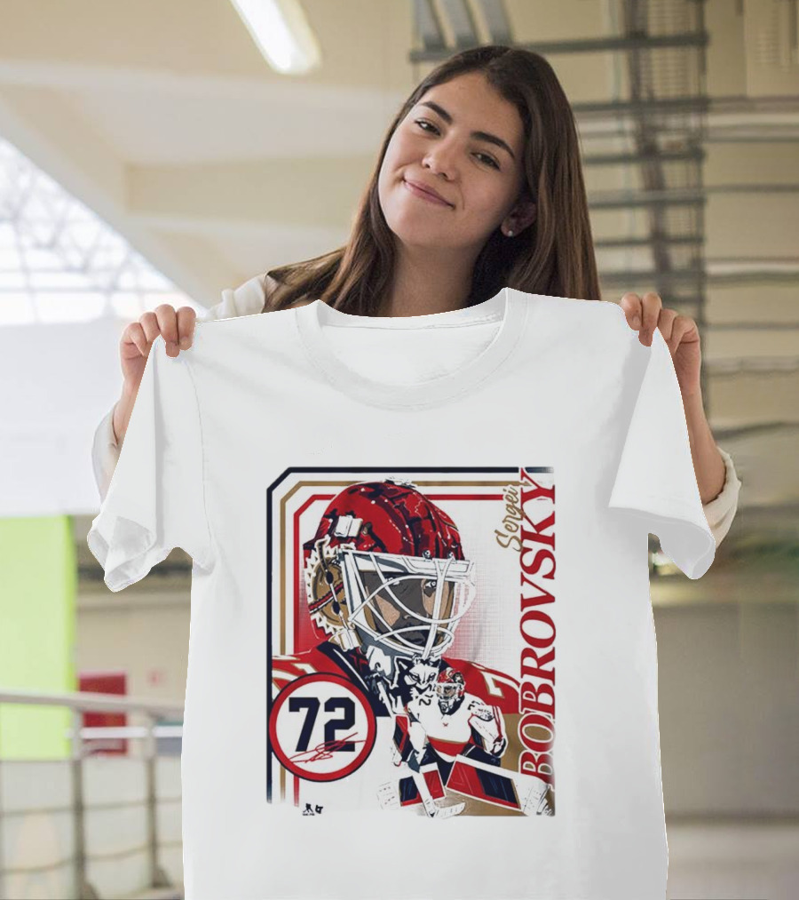 Sergei Bobrovsky 72 Collage Frame Hockey Goalie Mask Action Pose T-Shirt