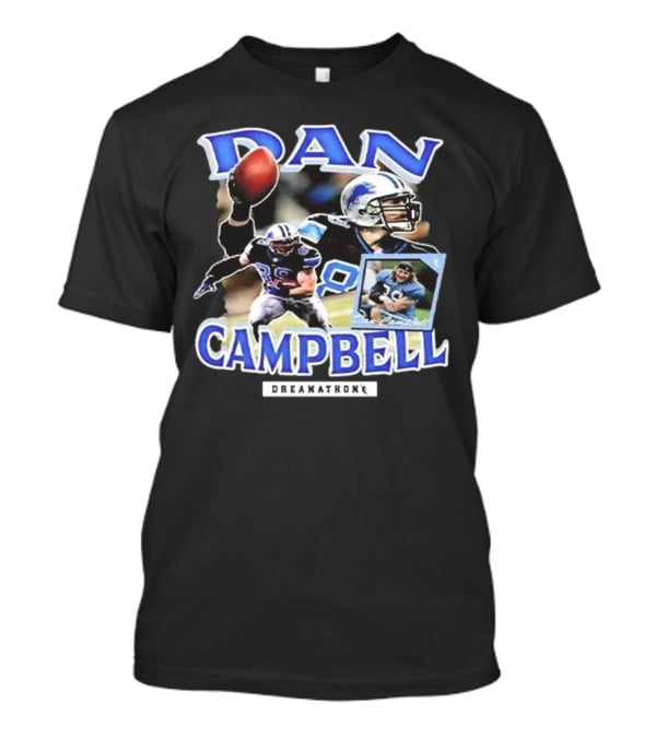 Dan Campbell Dreamathon Football Player Action Collage T-Shirt