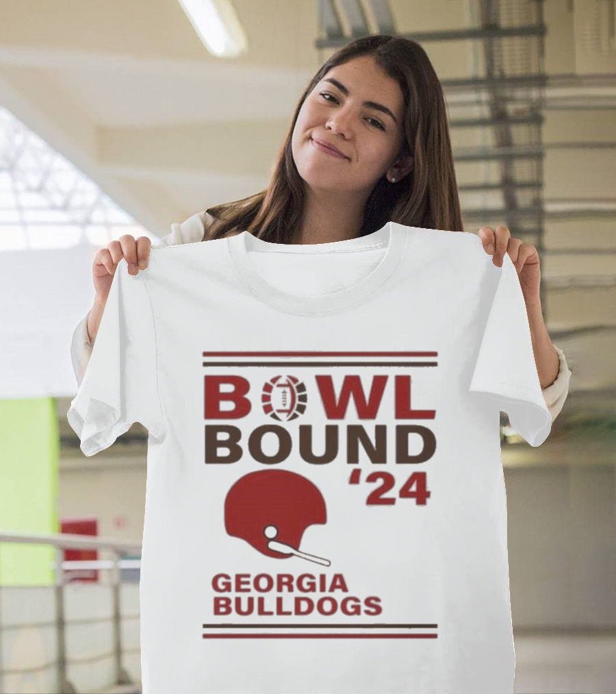 Georgia Bulldogs Bowl Bound '24 Helmet Football T-Shirt