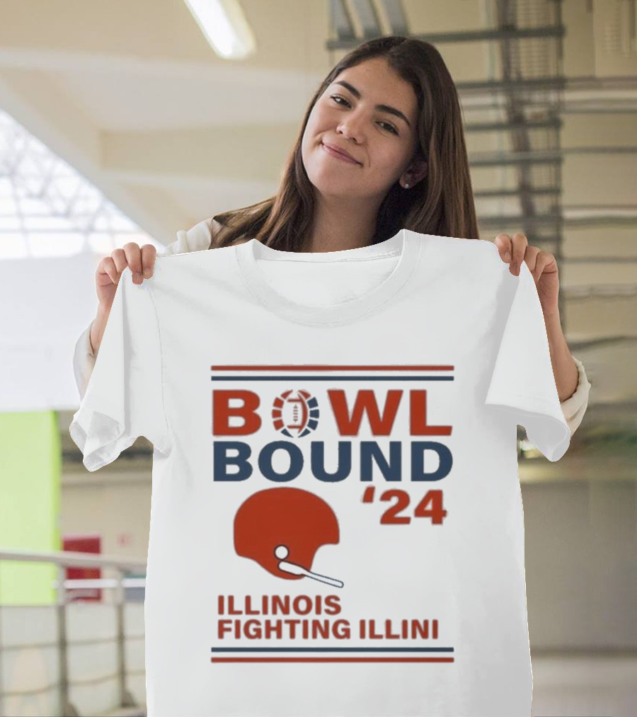 Illinois Fighting Illini Bowl Bound '24 Helmet T-Shirt