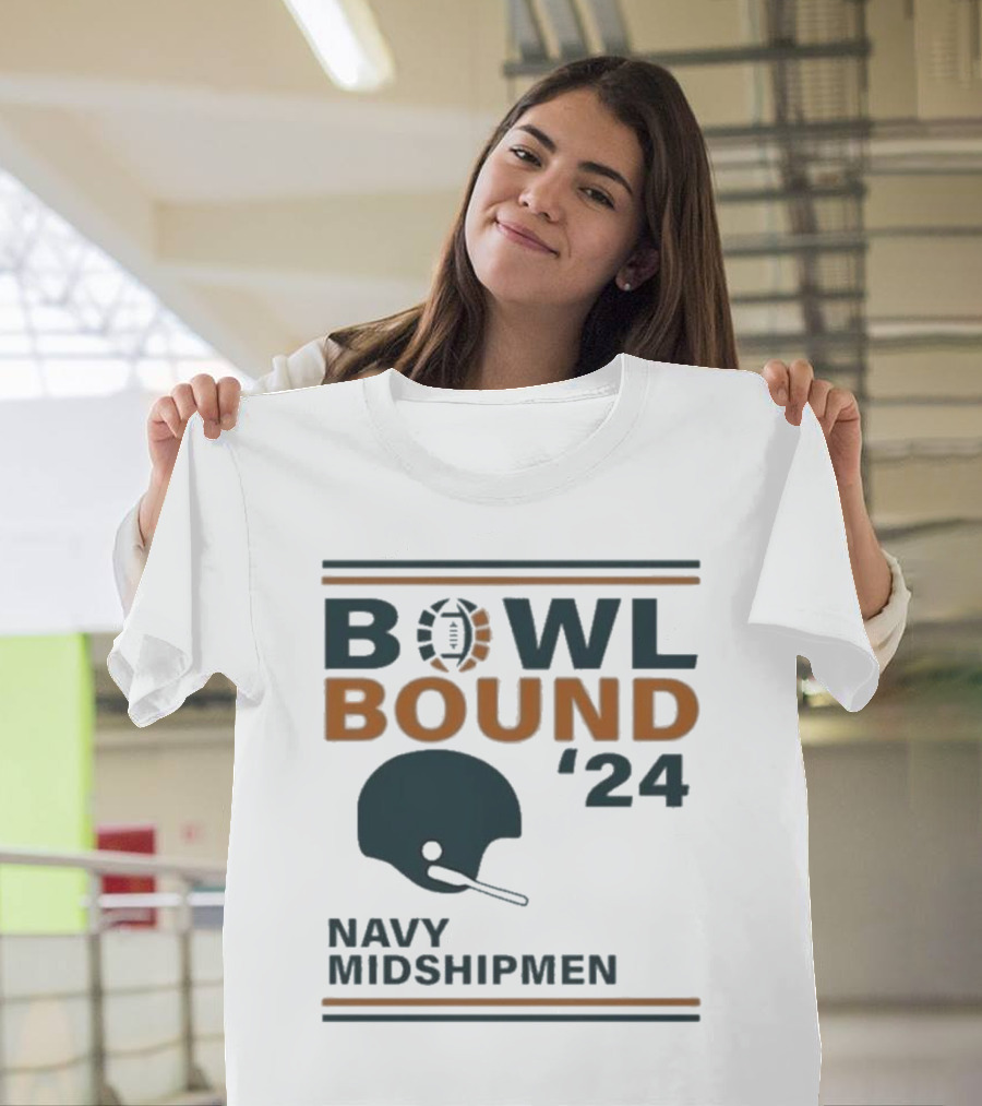 Navy Midshipmen Bowl Bound '24 Helmet Football T-Shirt