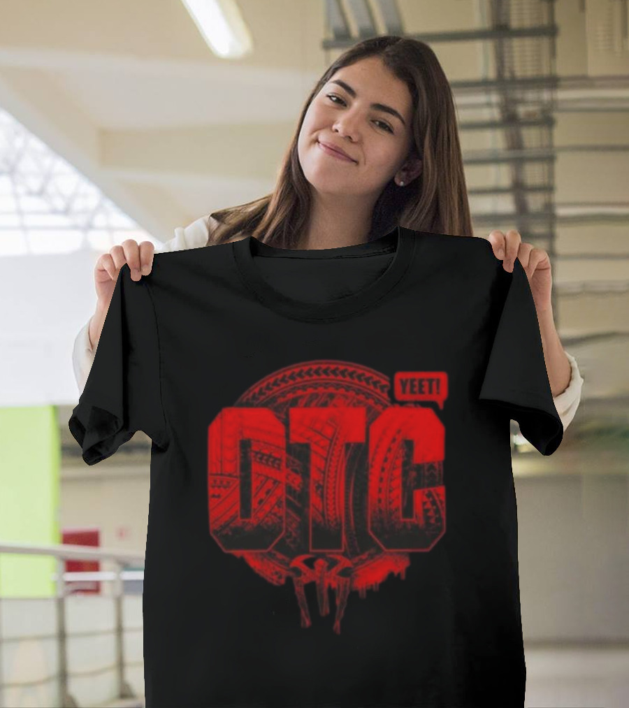 Roman Reigns Yeet OTC Red Tribal Shield T-Shirt