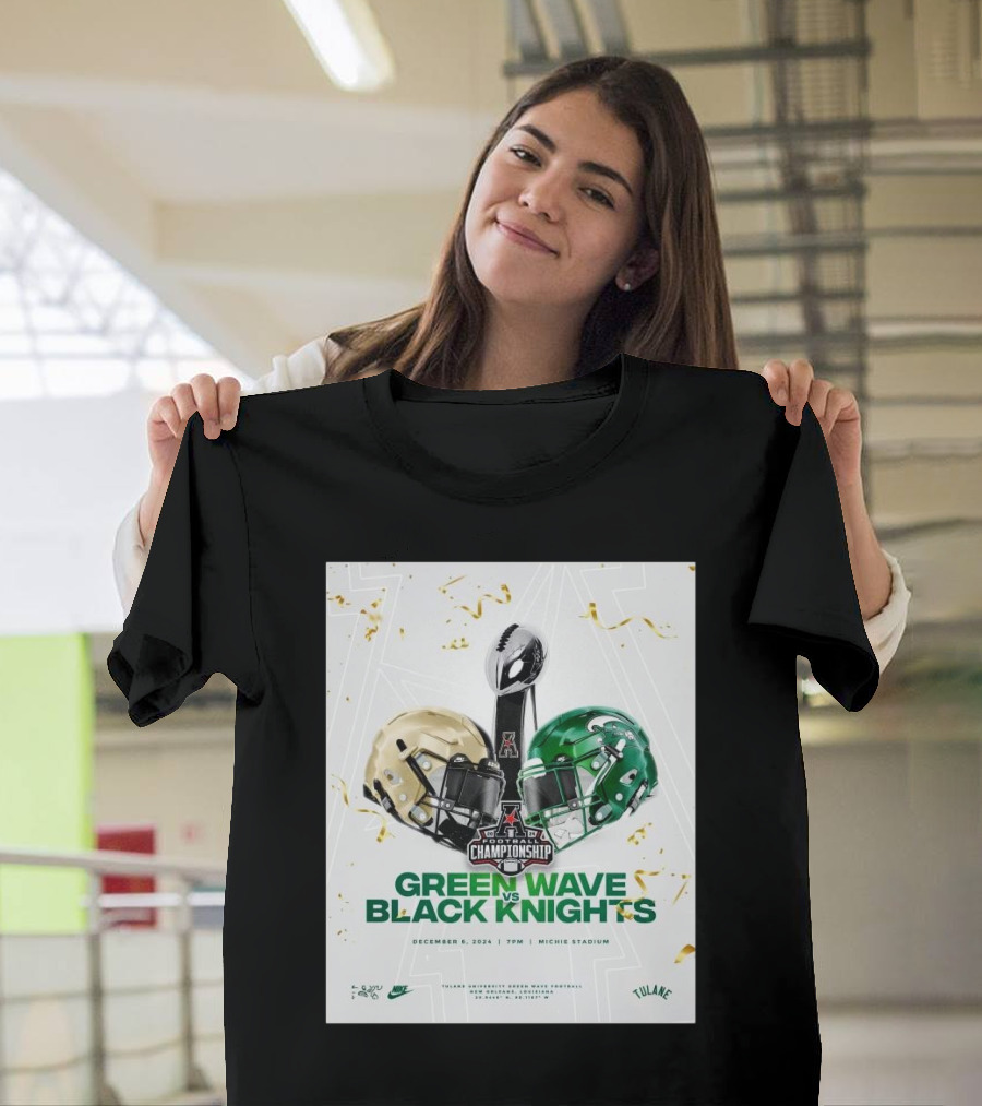 AAC Football Championship Green Wave vs Black Knights December 6 2024 Michie Stadium T-Shirt