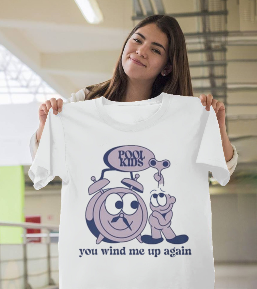 POOK KIDS Cartoon Clock Character You Wind Me Up Again T-Shirt