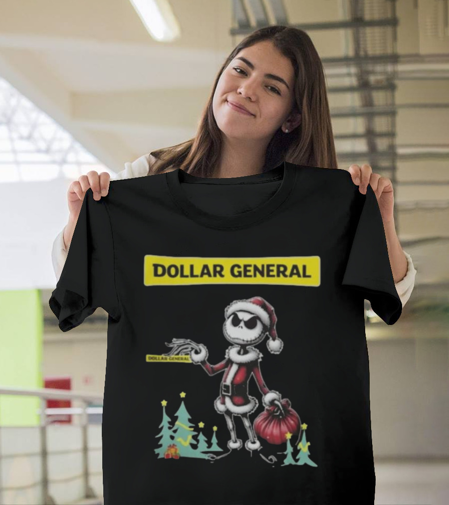 Santa Jack Skellington Dollar General Merry Christmas T-Shirt