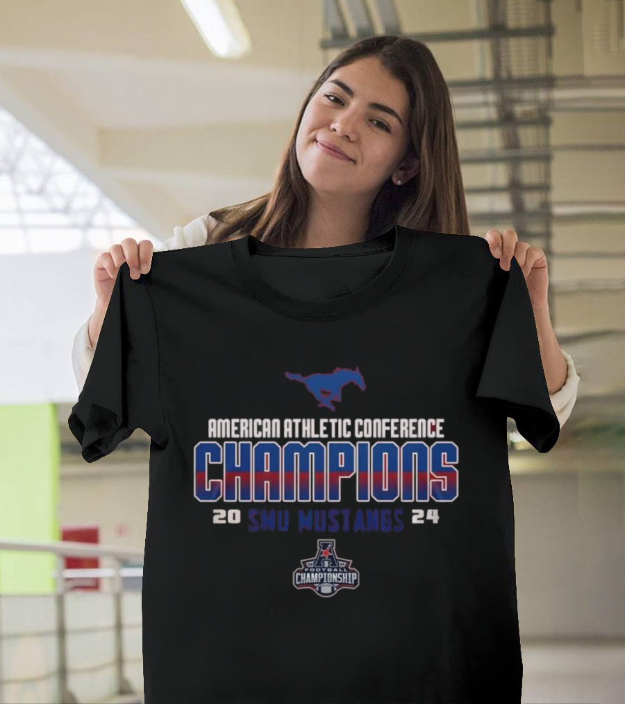 American Athletic Conference Champions 2024 SMU Mustangs Football Championship T-Shirt
