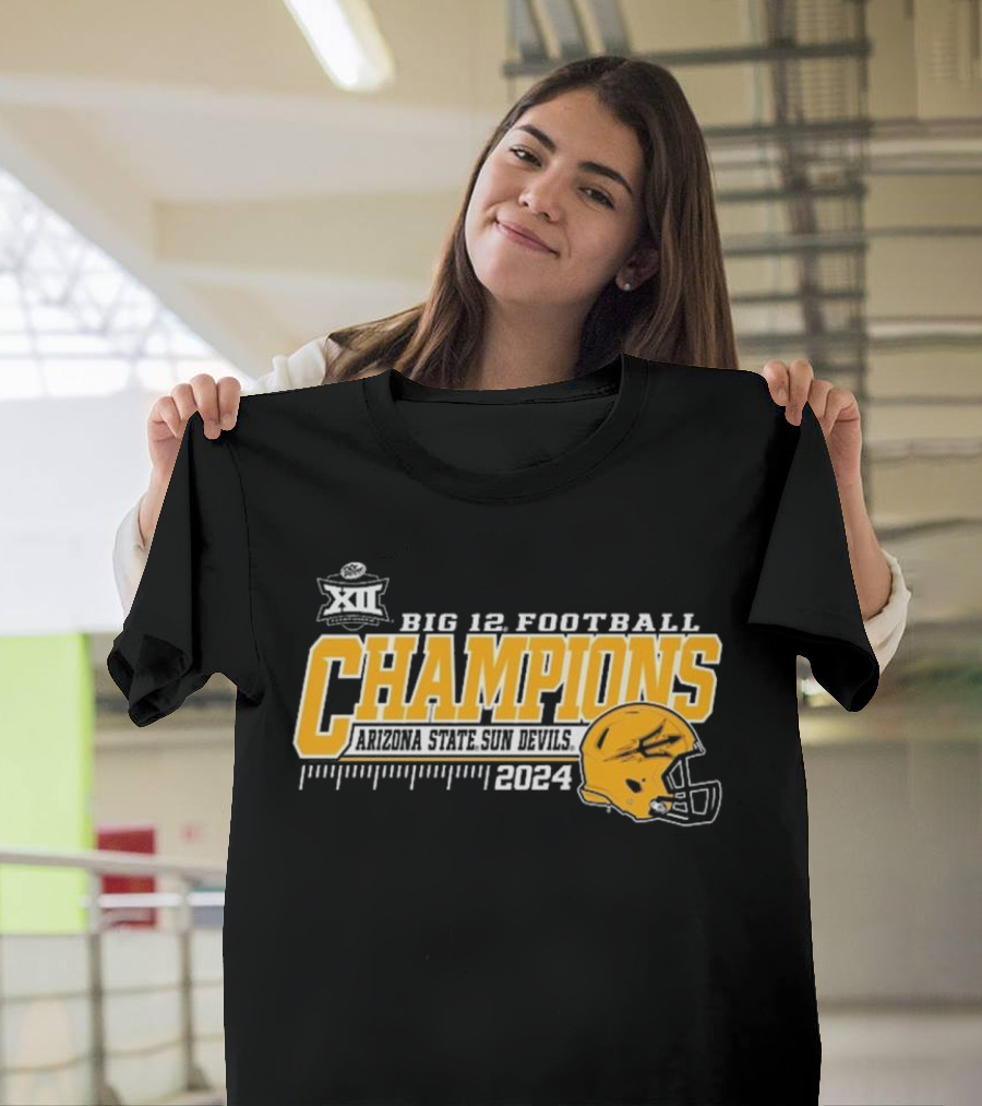 Arizona State Sun Devils 2024 Big 12 Football Champions Locker Room T-Shirt