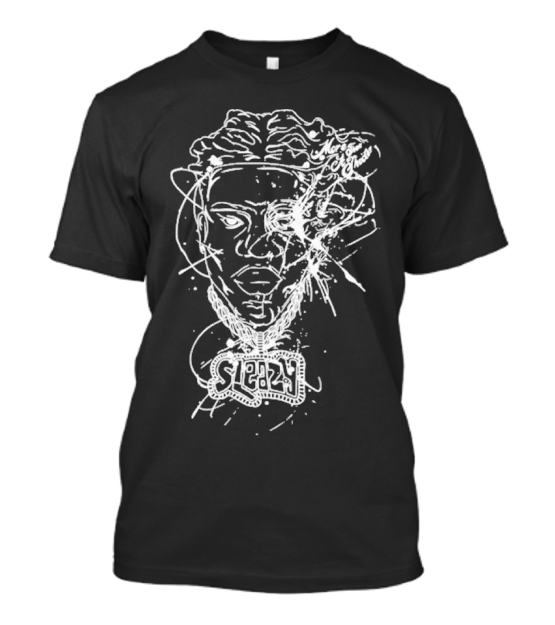 Sleazyworld Go Sleazy Necklace Portrait Sketch T-Shirt