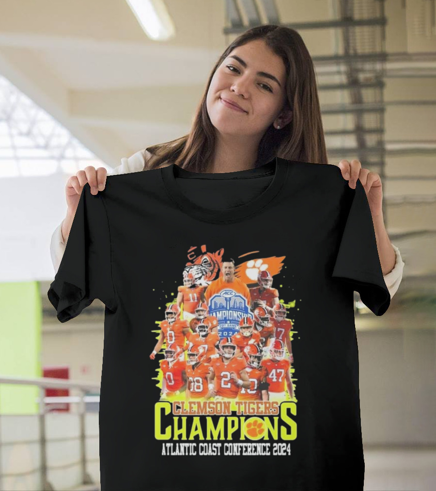 Clemson Tigers Champions Atlantic Coast Conference 2024 All Players NCAA ACC Championship T-Shirt