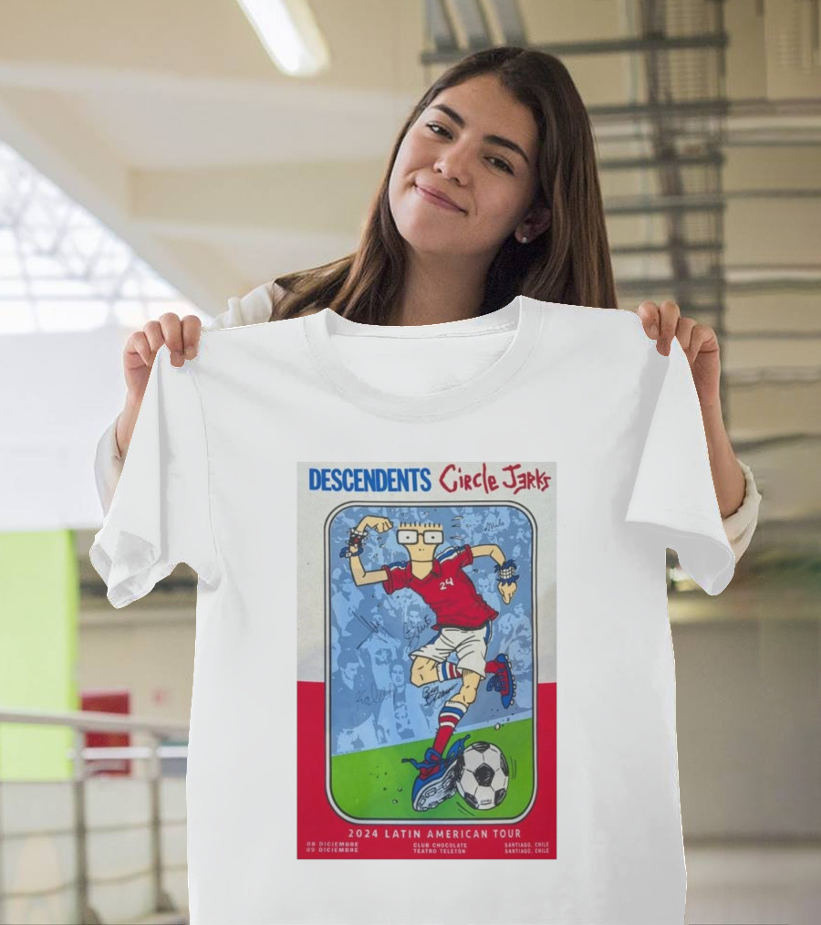 DESCENDENTS Circle Jerks 2024 Latin American Tour Santiago Chile Soccer T-Shirt
