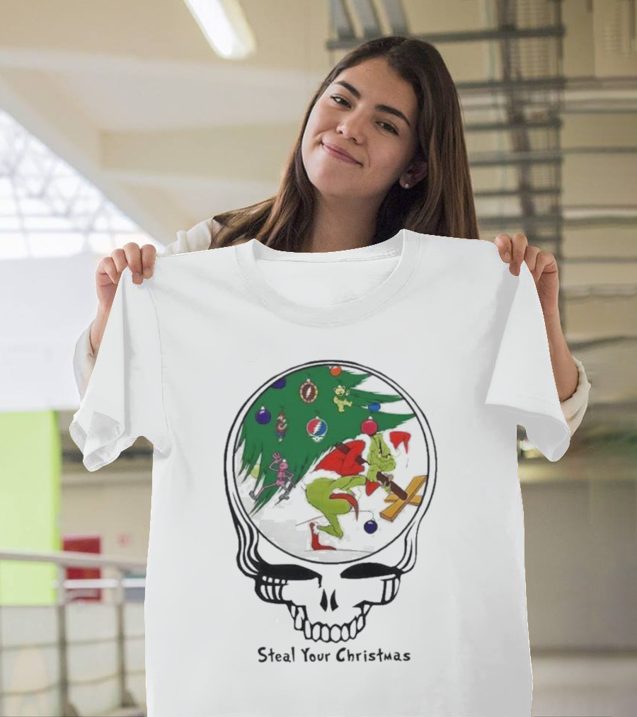 Grateful Dead Grinch Stealie Steal Your Christmas 2024 Holiday T-Shirt