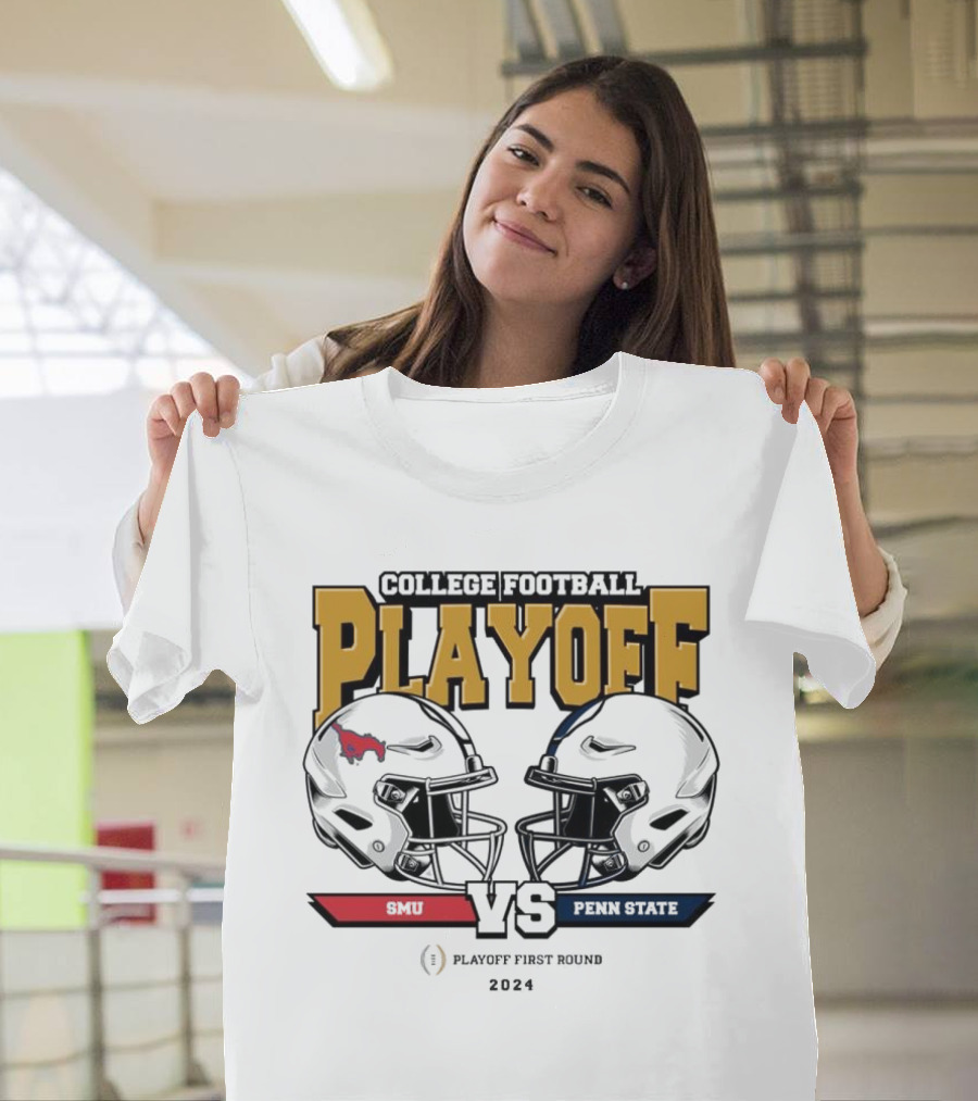 SMU Mustangs Vs Penn State Nittany Lions College Football Playoff 2024 First Round Face-Off T-Shirt