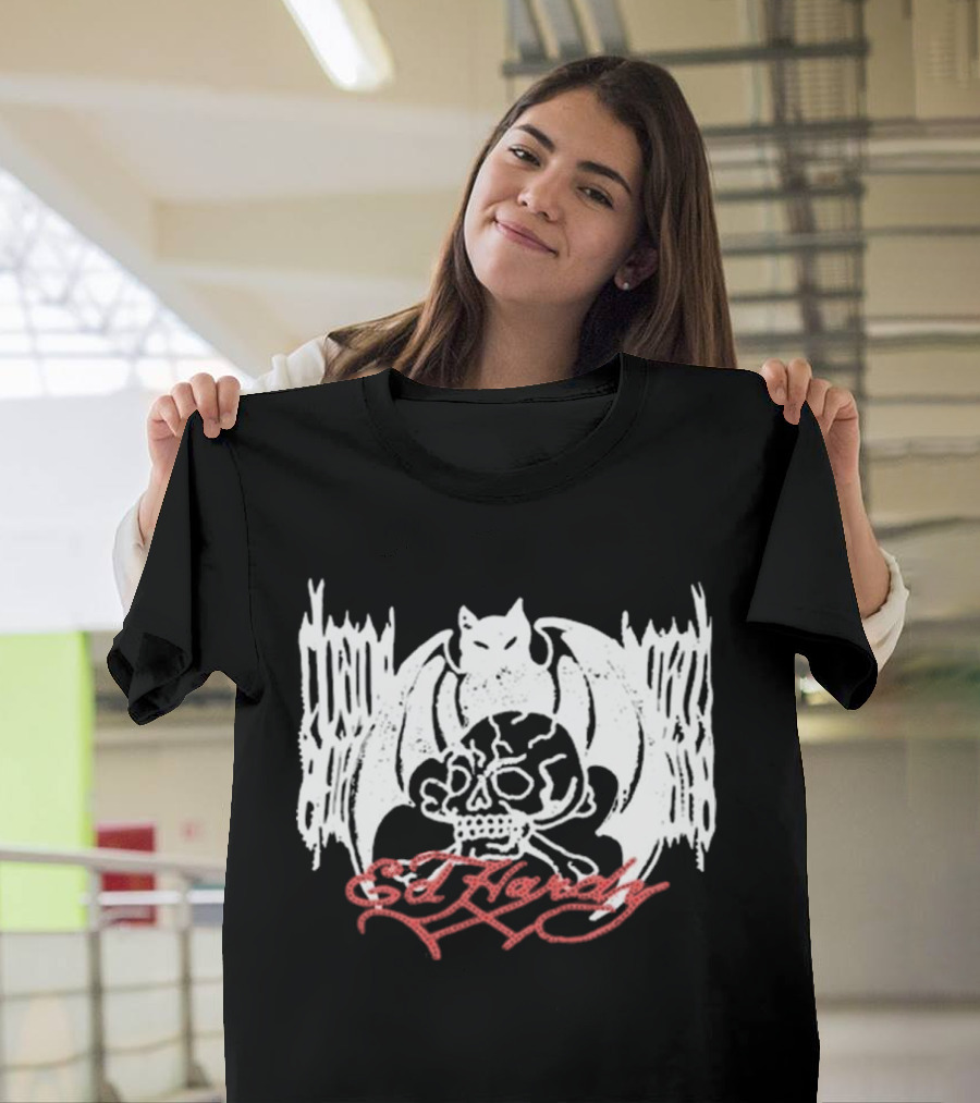 Ed Hardy Skull And Bat T-Shirt