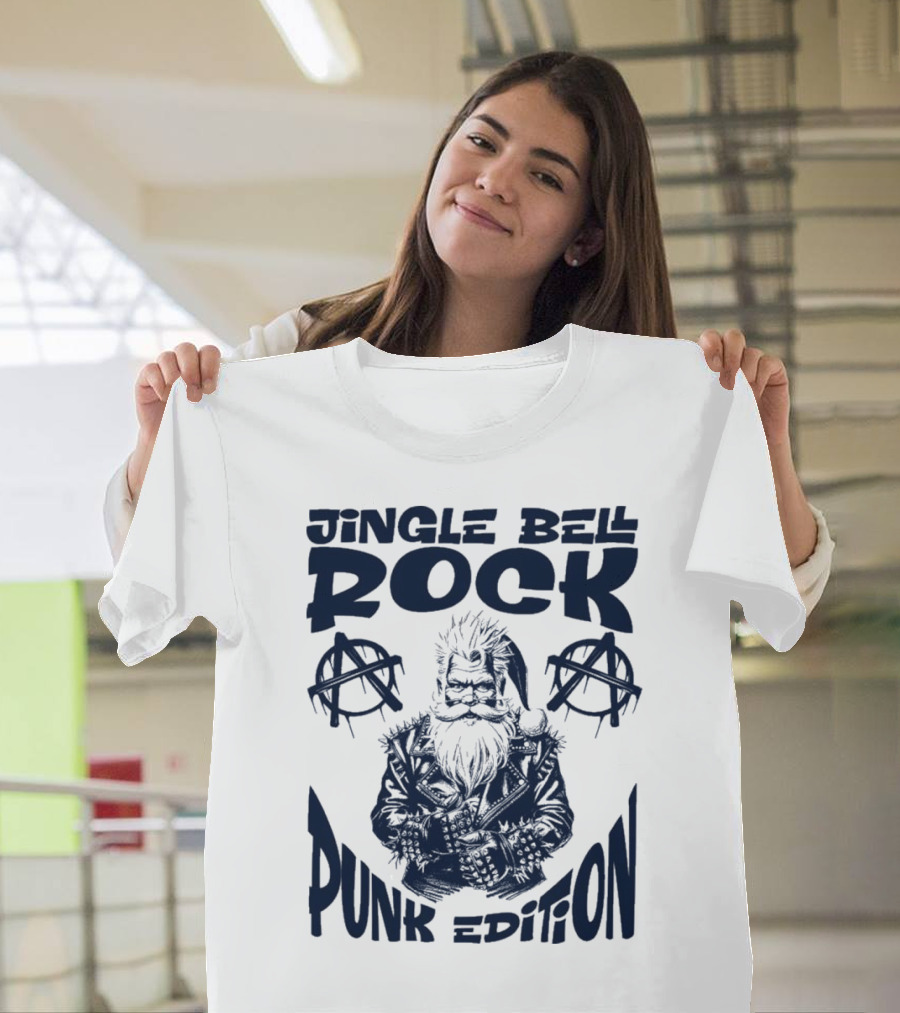 Jingle Bell Rock Punk Edition Anarchy Santa Claus T-Shirt