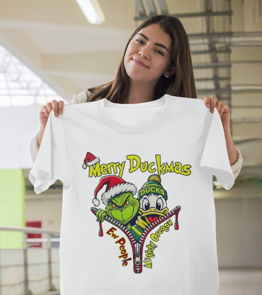 Merry Duckmas Ew People Mighty Oregon Ducks T-Shirt